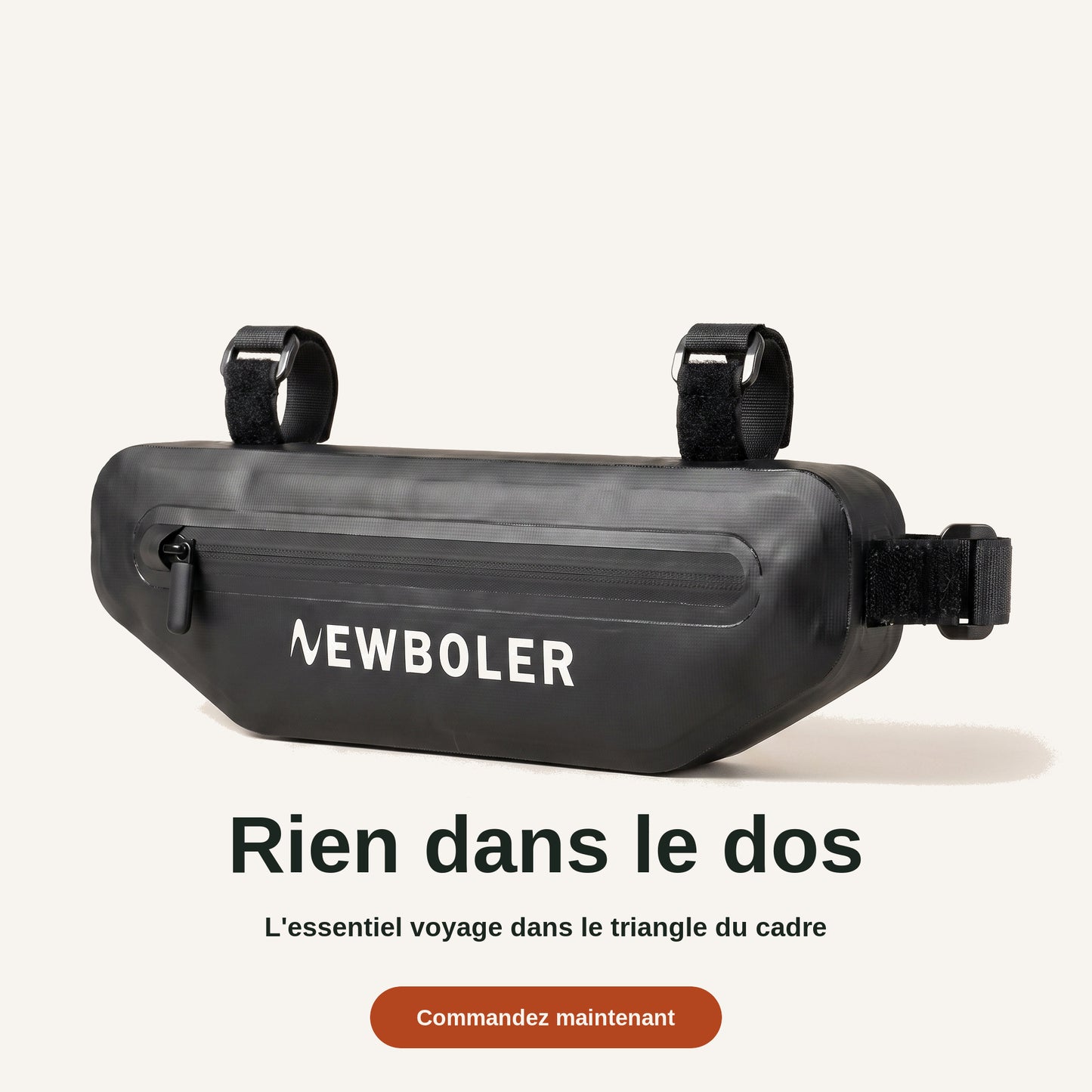 Sacoche de cadre vélo triangle déperlante NEWBOLER, l'essentiel dans le triangle du cadre