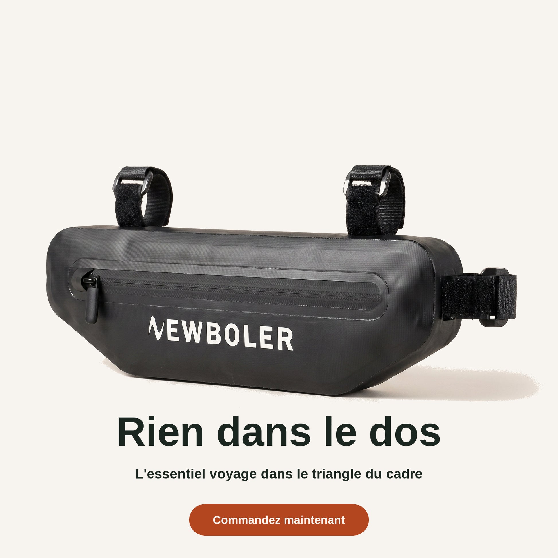 Sacoche de cadre vélo triangle déperlante NEWBOLER, l'essentiel dans le triangle du cadre