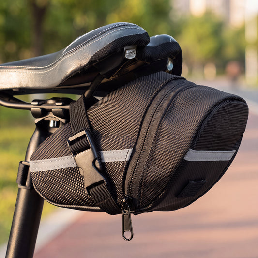 Sacoche vélo sous-selle en nylon 600D fixée sous la selle, montage sur rails et tige sans outil
