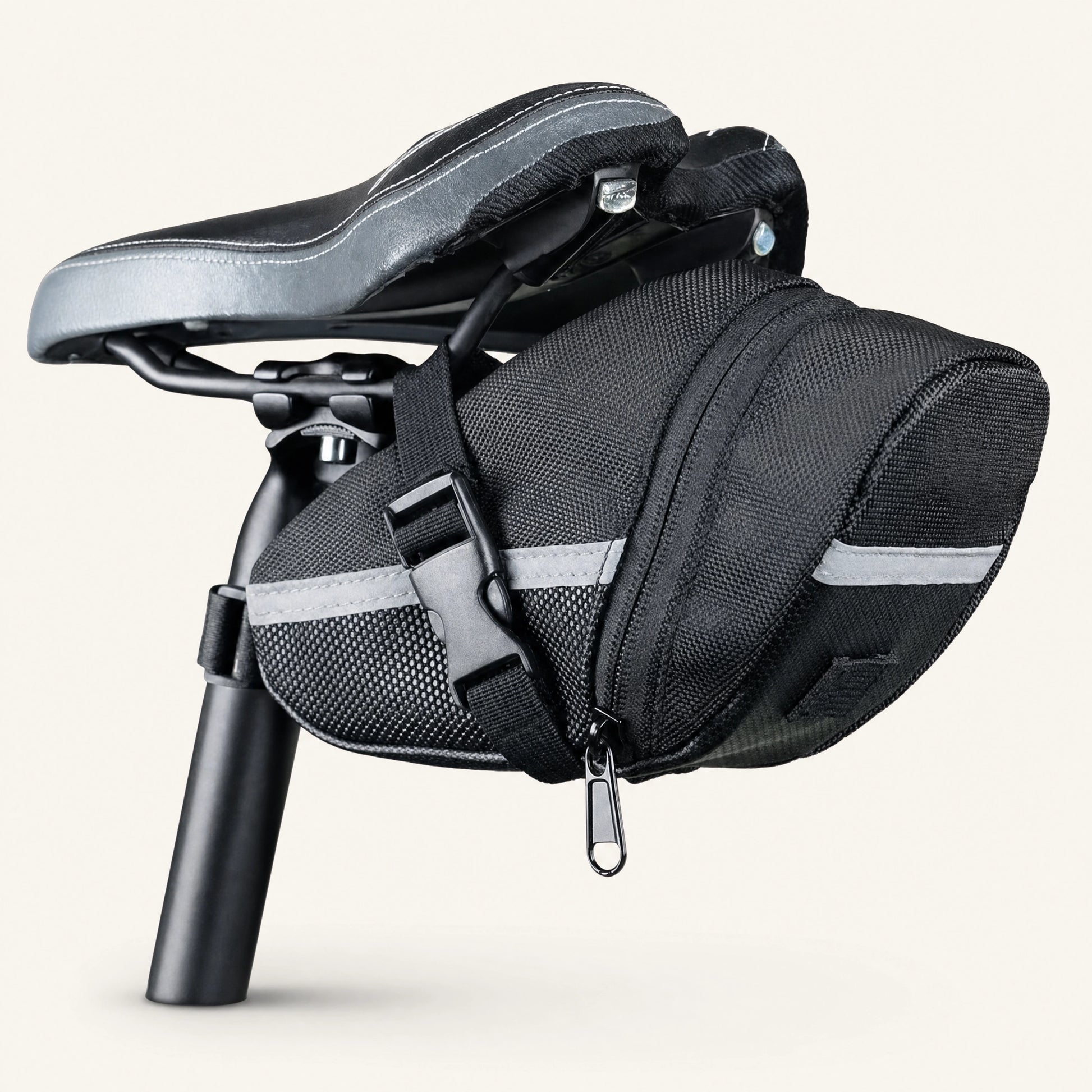 Sacoche vélo sous-selle nylon — coloris noir